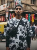 White Black | Unisex Tie-Dye Oversized T-Shirt