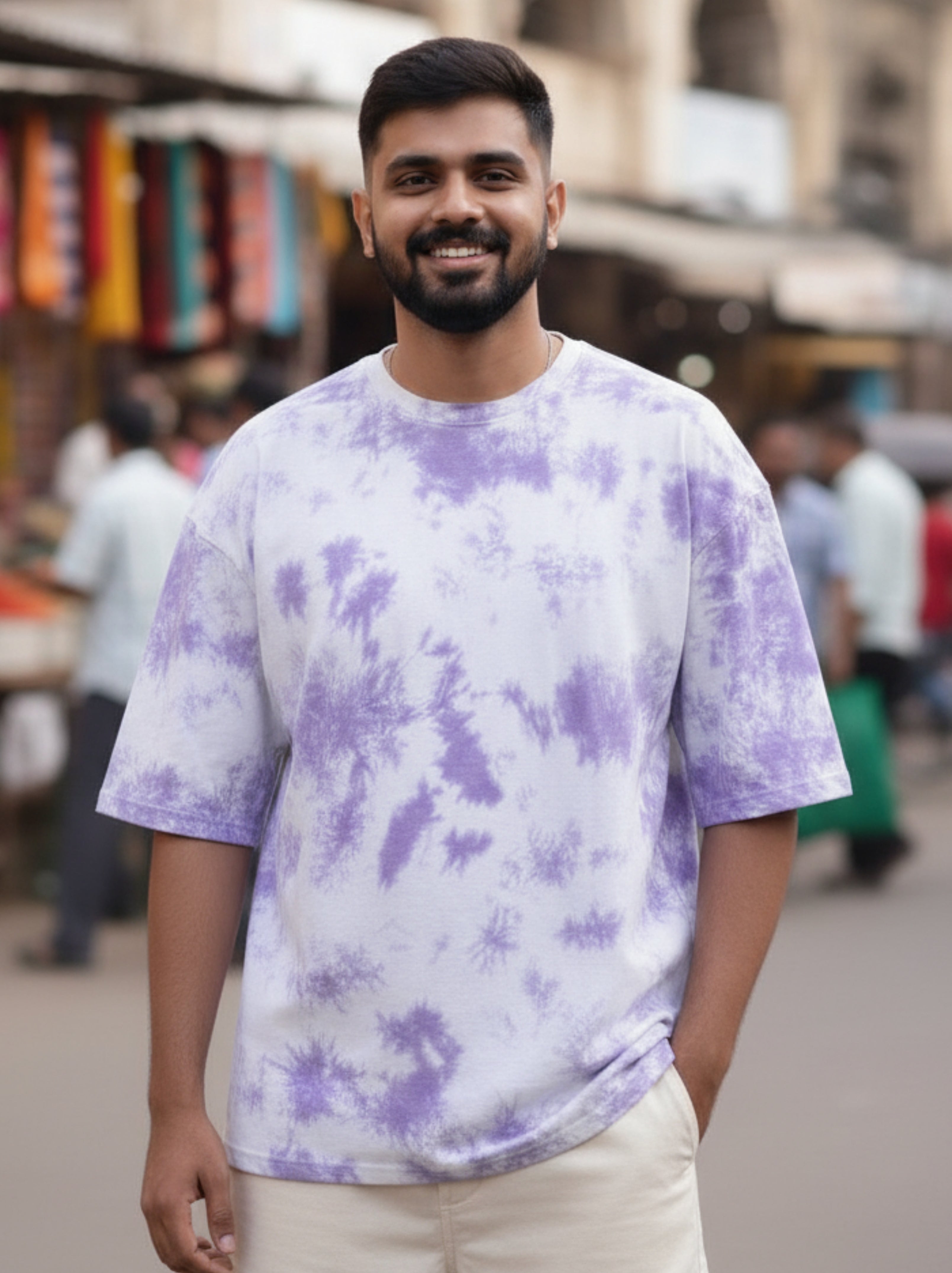 White Lavender | Unisex Tie-Dye Oversized T-Shirt
