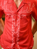 Men Reindeer Cuban Collar Shirt (Relaxed Fit)