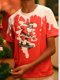 Skating Santa Christmas Boys T-Shirt