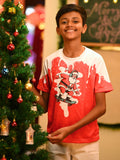 Skating Santa Christmas Boys T-Shirt