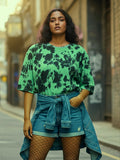 Green Black | Unisex Tie-Dye Oversized T-Shirt