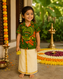 Kids Onam Kerala Cuban Collar Shirt