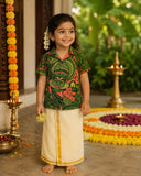 Kids Onam Kerala Cuban Collar Shirt