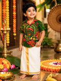 Kids Onam Kerala Cuban Collar Shirt
