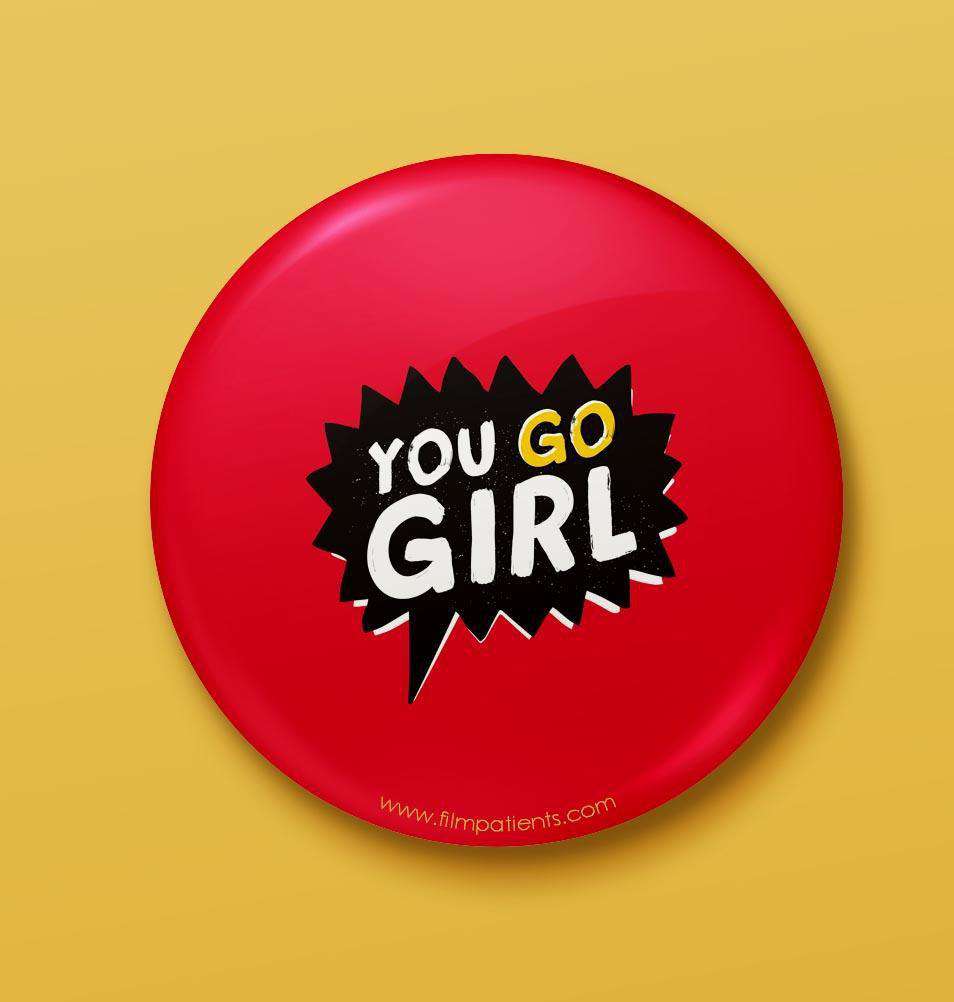 Buy Girl Power Button Badge Online | Film Patients