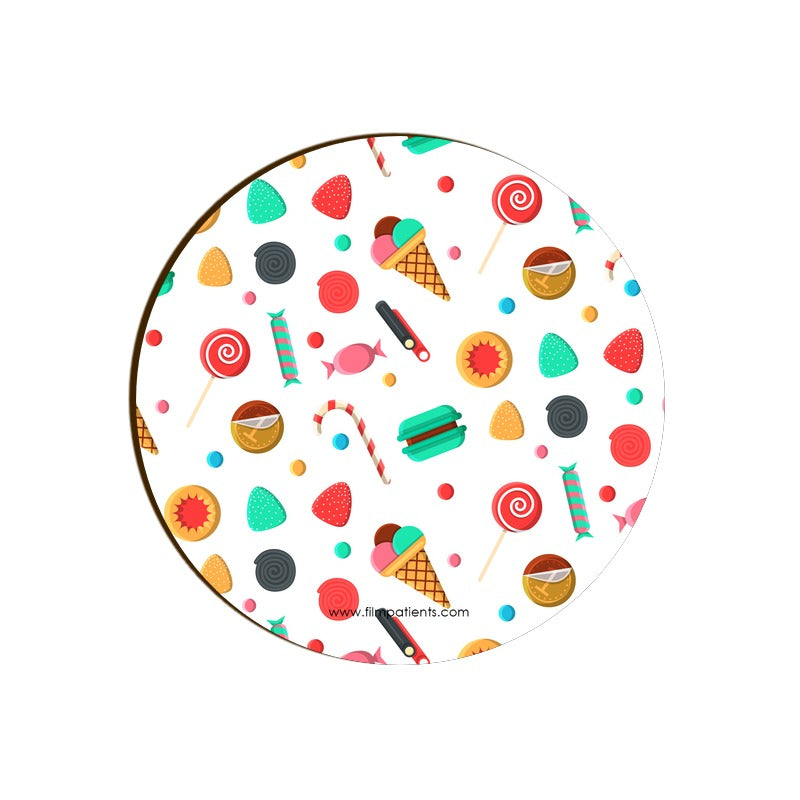 Candies and Ice Cream Pattern Coaster